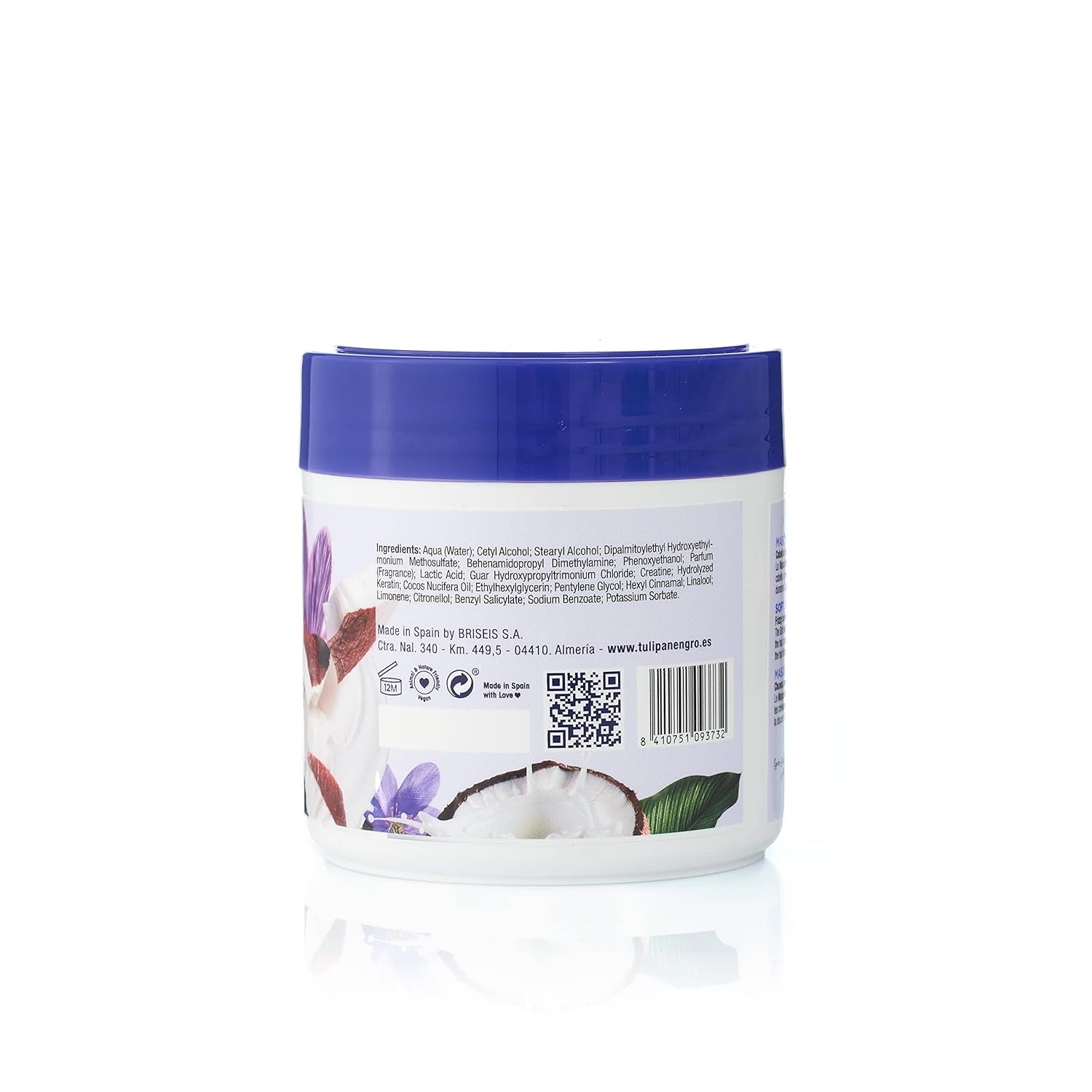 Sort tulipanmaske, blød og glat, 400 ml Naty Shop hårmaske