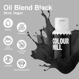 Color Mill Liquid Food Coloring Set - 5 x 20 ml oliebaseret (sort, varm rosa, lilla, rød og blå) - UV-resistent - Perfekt til bagning og som topping til kager, muffins og kagepynt