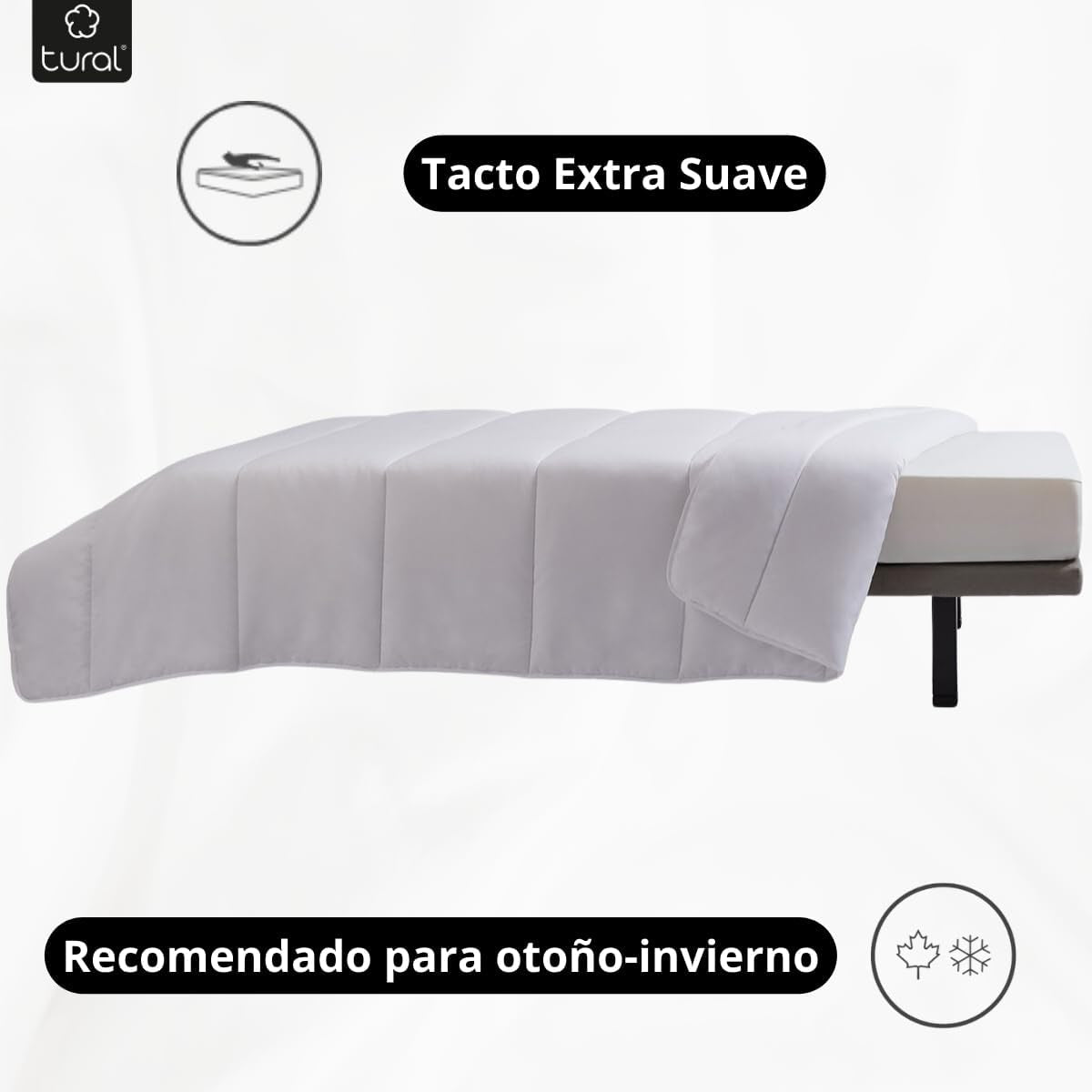 Tural - Dyne 150 X 220 cm med Aloe Vera behandling, fiberfyld 300 G/M², blød, åndbar, Oeko-Tex certificeret (hvid, seng 90 cm) Dyner og dyner Naty Shop
