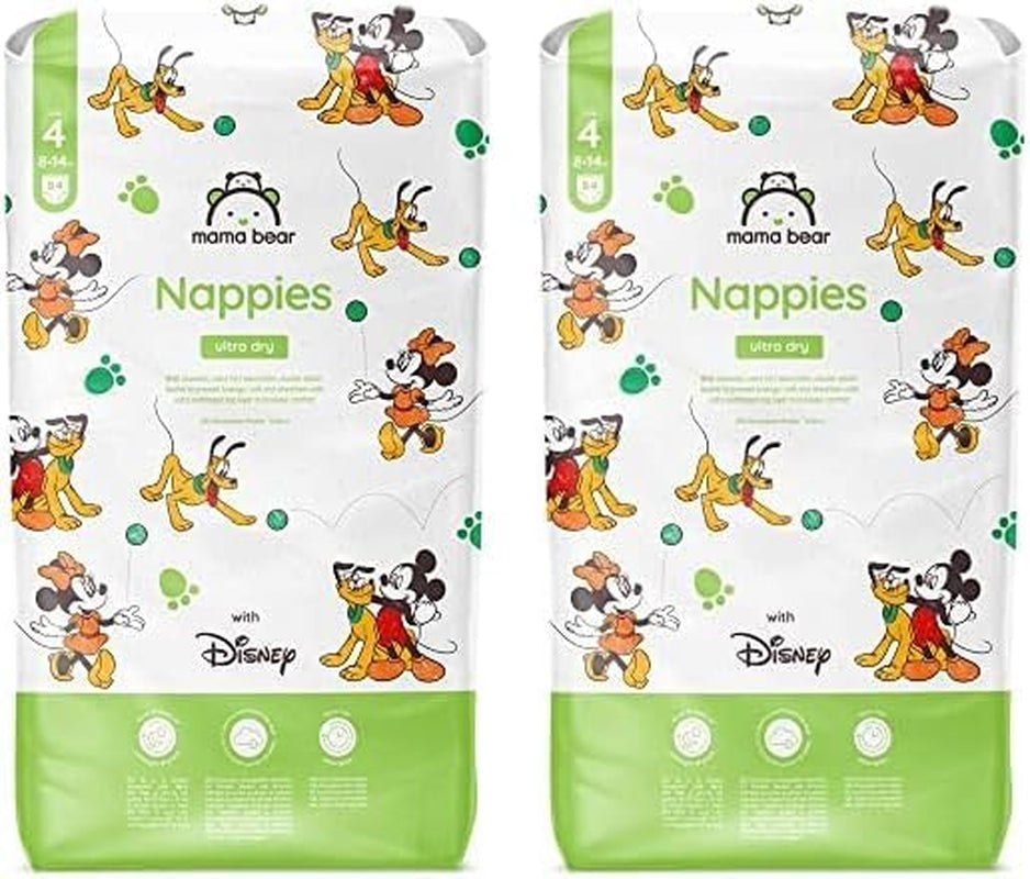 Amazon-mærke: Mama Bear Disney Ultra Dry Bleer, Størrelse 3 (4-9 kg) - Månedlig æske, hvid, 172 Antal (2 pakker af 86)