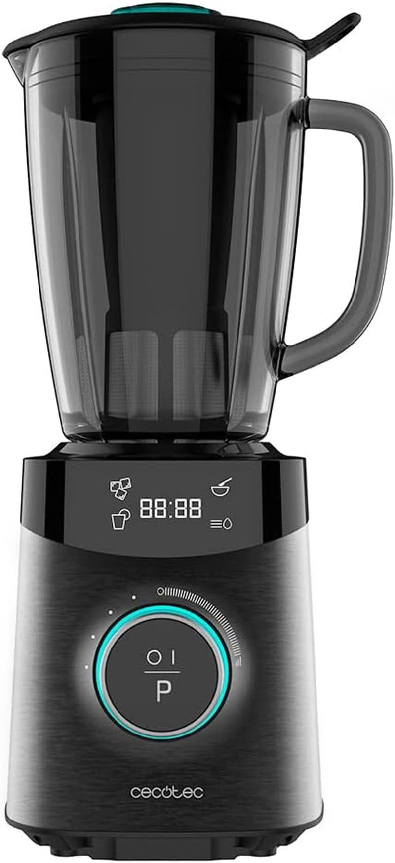 Cecotec Standmixer Power Black Titanium 2200MAX Glat, 2200 W Maximale Leistung, 6 Klingen Aus Edelstahl, Ice-Crush-Funktion, Turbo- Og Smoothie-Funktion, Autoclean-Funktion Køkken Naty Shop Schwarz 2500 W | 1,8 L + Autoclean
