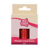 Funcakes Red Metallic Food Paint: Skab metalliske effekter på fondant, marcipan, royal icing og småkager. 100% spiselig madfarve, Halal, velegnet til vegetarer og veganere, 30 ml