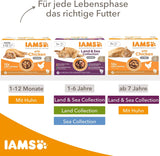 IAMS Delights Land & Sea Collection våd kattefoder - kød- og fiskesortiment Multipak i sauce, vådfoder til katte fra 1 år og derover, 12 x 85 g