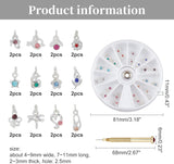 OLYCRAFT 24 stk Nagelschmuck Ringe Dangle Nail Art Zubehör Mit Nagelpiercing Tool Nagelbohrer Manueller Bohrer Aus Legierung Für Tips, Acryl, Gele Und Dekorationen