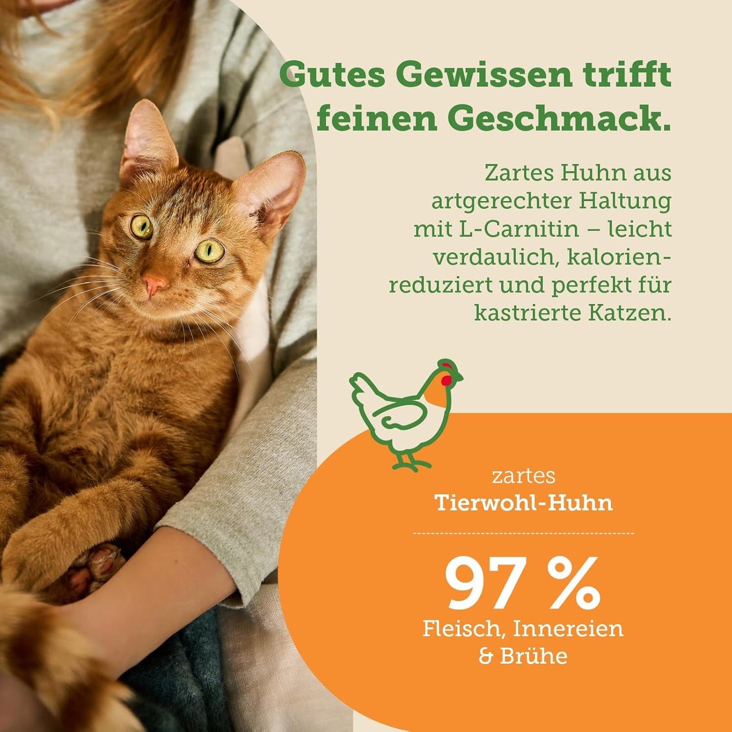 MERA Cats Nature Wet Sterilized/Light Chicken Food 12x85g | Til steriliserede/kastrerede katte | Sukker- og kornfri | Fedtfattig vådfoder med højt indhold af kød