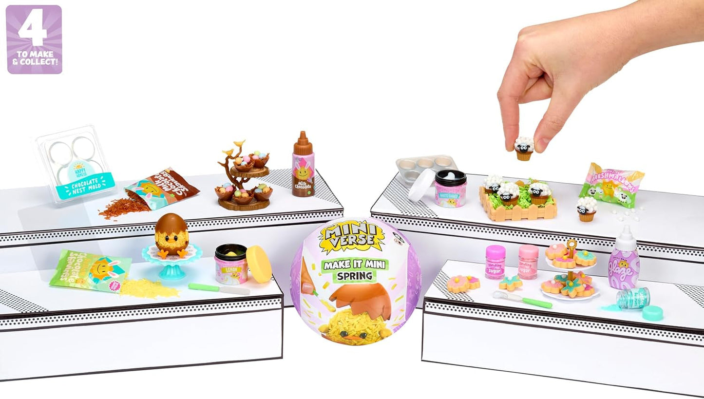 MGA's Miniverse Make It Mini Spring Series - Sæsonbestemte harpiks-miniaturesamlerobjekter til gør-det-selv og display med replika, ikke-spiselige ingredienser - til samlere og børn fra 8 år og opefter
