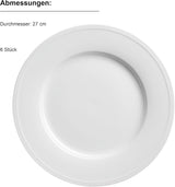 MÄSER Arlona 18-delt porcelænsstel til 6, tidløst og elegant, hvidt