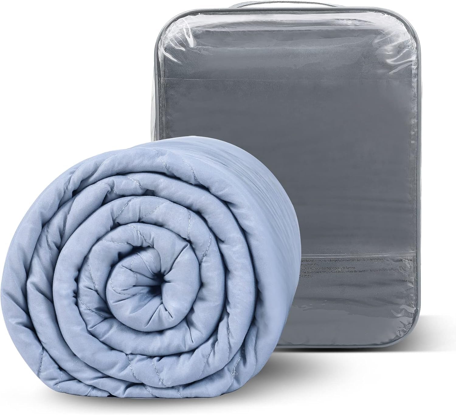 Winthome vægtet tæppe med dynebetræk 150X205 cm 10,4 kg, behageligt vægtet tæppe, anti-stress terapi tæppe, tungt tæppe til dyb søvn og bedre restitution, tungt tæppe til voksne (grå) senge og tæpper Besuche den Gray Winythome 150 x 205 cm - 10,4 kg
