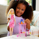 Barbie Scientist-dukke og tilbehør med moderigtig blond dukke, laboratoriebord, mikroskop, farveskiftende kasserer og petriskål, JCR70 Naty Shop-dukker