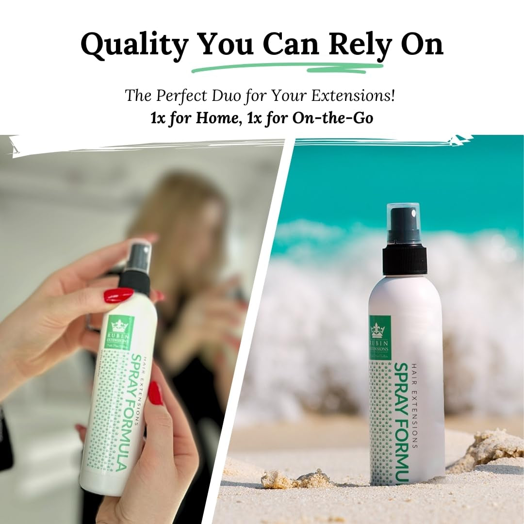 2-faset spray til pleje af human hair extensions | højkoncentreret keratin, kollagen og B5 | beskyttelse og glans til menneskehår tape extensions | ideel til menneskehår extensions og menneskehår fletninger | 2-pack Håraffiltringsprodukter Naty Shop