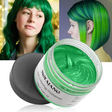 Midlertidig hårfarve, styling af hårfarve til mænd, kvinder, naturlig hårpomade, hårfarvevoks til fest, cosplay og halloween, 4,23 oz (sølvgrå) Naty Shop hårfarve 6 grøn