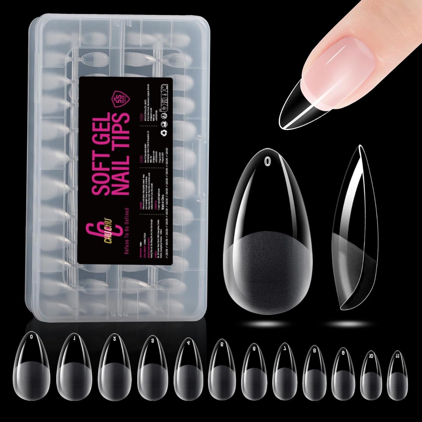 504 stk Ballerina Medium Gel Negletyper: Gel Neglespidser PMMA Falske Negle Negle Extensions Kunstige negle 12 str.
