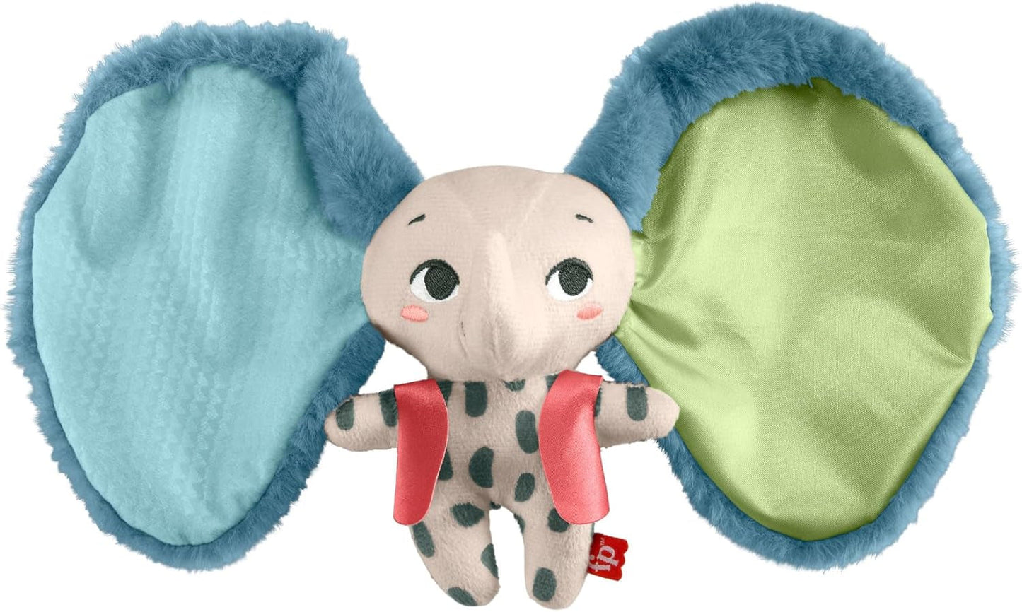 Fisher-Price Giant Ear Elephant - Yndigt blødt plyslegetøj med ekstra store ører, lavet af 90 % genbrugsplast og FSC-certificeret emballage, til babyer fra 3 måneder og opefter, HKD63 Bebe Naty Shop Elefant Toys