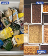 Rotho Loftsæt med 5 opbevaringskrukker med låg, forskellige størrelser, BPA-fri madplast (PP), gennemsigtig/rød, (21,4 x 21,4 x 23,5 cm) Madopbevaringsbokse Naty Shop