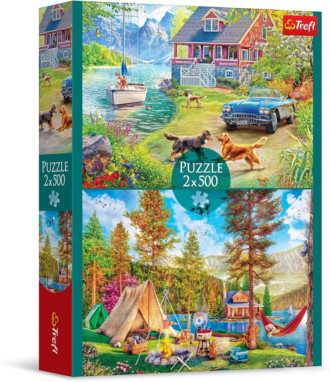 Trefl - 2I1 Puslespil: Sommerafslapning - 2 X 500 stykker - Sæt med to puslespil, gør det selv, kreativ underholdning, for voksne og børn 10+ puslespil Naty Shop Standardtitel