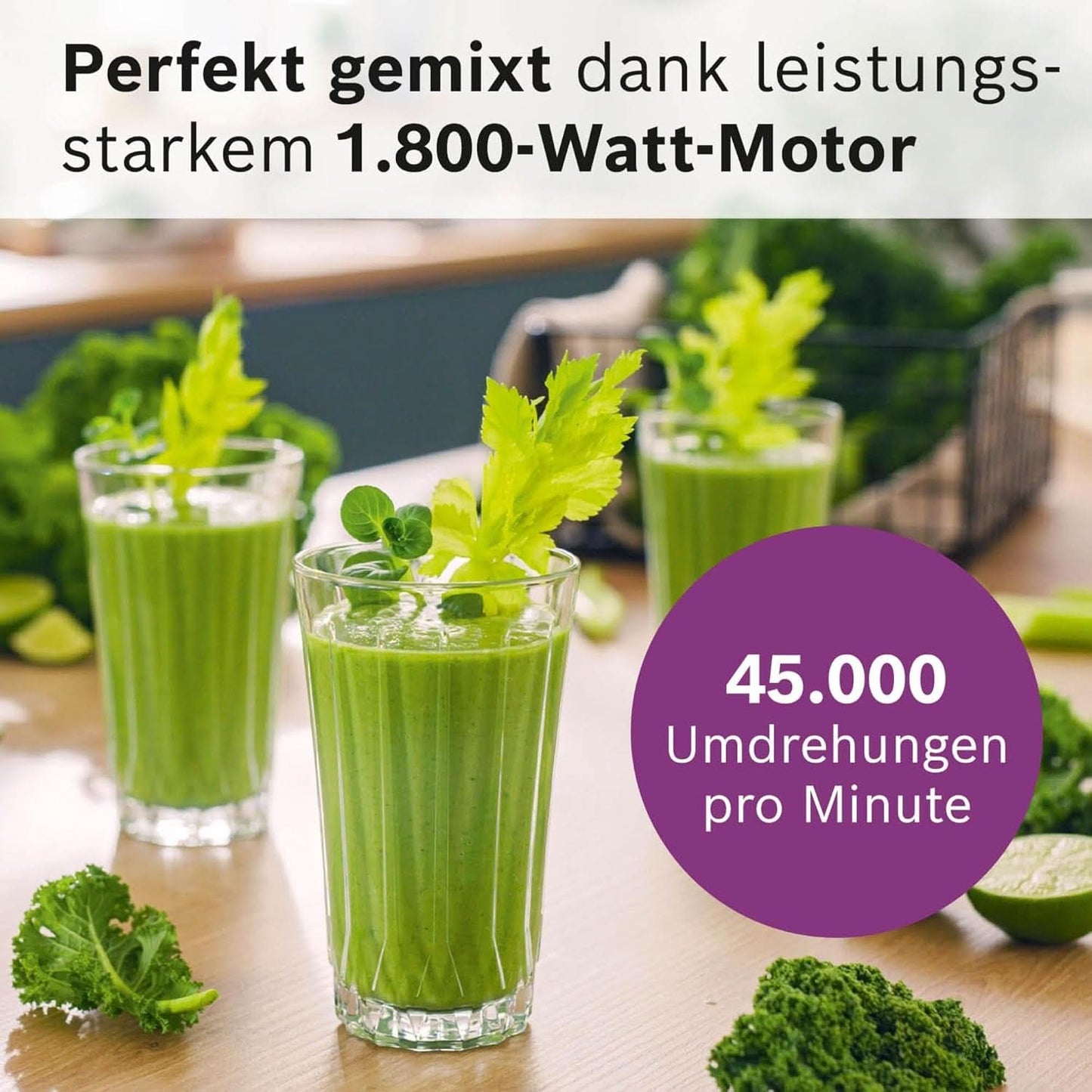 Highspeed-Standmixer Vitapower Serie 6 MMBD665B1, 45.000 U/Min, 6 Programmer Inkl Heiße Suppe & Reinigung, 2 L Mixbehälter, Stopfer, Spülmaschinenfeste Teile, Made in Europe, 1800W, Schwarz Kitchen Naty Shop