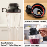 Bosch Mini-Standmixer Vitapower Serie 2 MMB2111S, Highspeed-Mixer, Bis Zu 40.000 Rpm, Tritan Togo-Flasche 0,6 L, Trinkdeckel, Bruchsicher, Spülmasch.Geeignete Teile, 450W, Silber/Schwarz Kitchen Naty Shop