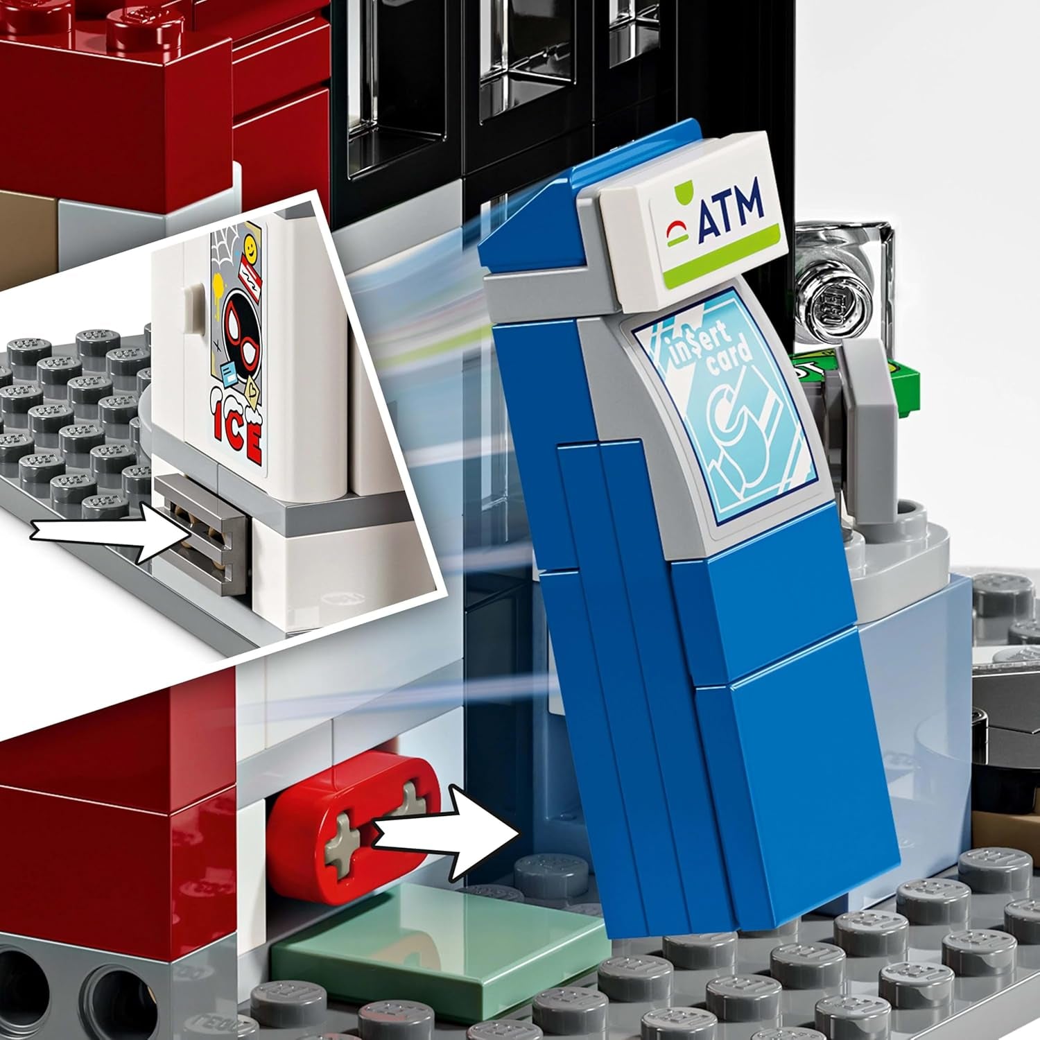 LEGO Marvel Spider-Verse: Miles Morales vs. Spot - Superhelte-legesæt med legetøjsbil - 4 minifigurer og minimarked - Gave til drenge og piger i alderen 9+ 76311 Byggesæt Besuche den LEGO-Store