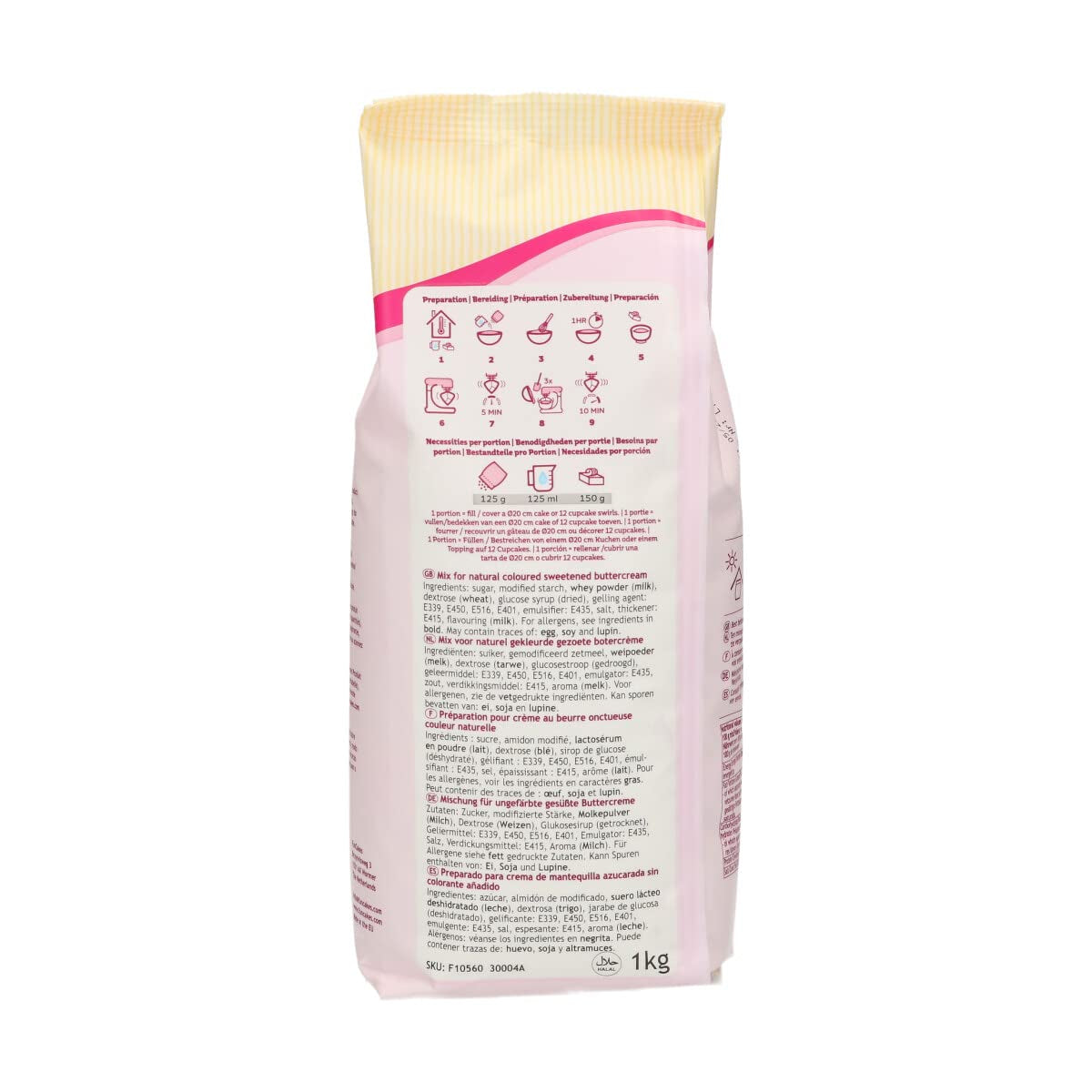 Funcakes Mix Für Buttercreme: Einfach Zu Berübenen, Cremig, Perfekt Zum Dekorieren, Abdecken Und Füllen Von Kuchen, Belag Auf Cupcakes, Halal., 1 Kg Mix til bagning og madlavning Naty Shop