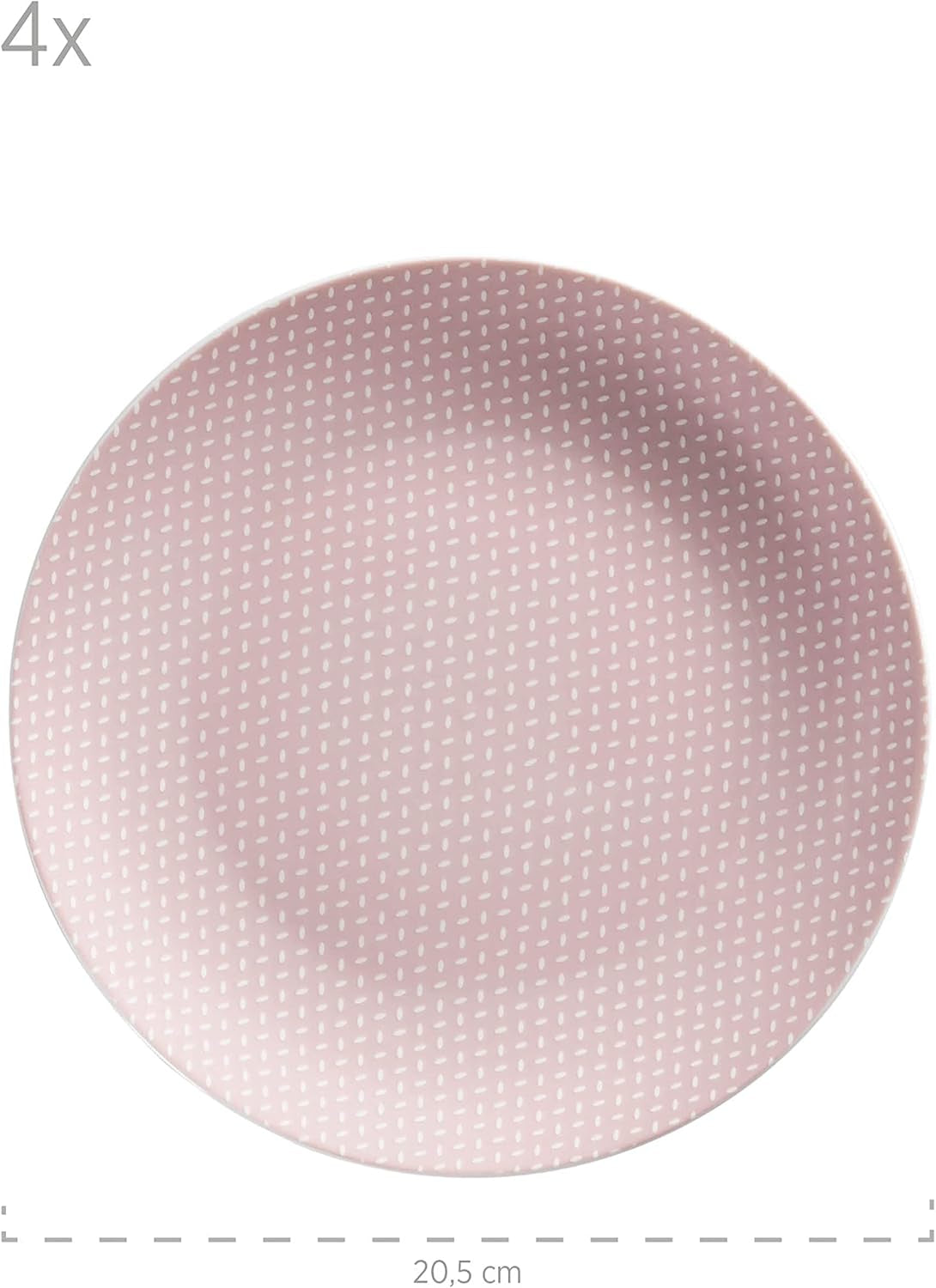 MÄSER Kitchen Time II, Servicesæt til 4, Kombinationsservice med 16 stykker i pastelfarver med diskret mønster, Porcelæn, Pink