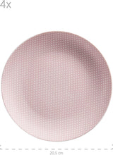 MÄSER Kitchen Time II, Servicesæt til 4, Kombinationsservice med 16 stykker i pastelfarver med diskret mønster, Porcelæn, Pink