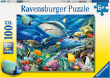 Ravensburger puslespil til børn - 10951 Reef Of Sharks - Undervandsverden puslespil for børn fra 6 år med 100 brikker i Xxl format Puslespil Naty Shop Single