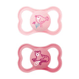 MAM Air Silikonesut 2 Pack Ekstra let og luftigt design Tandvenlig babysut Lavet af MAM SkinSoft Special Silikone med sutteæske 6-16 måneder Bjørn/næsehorn