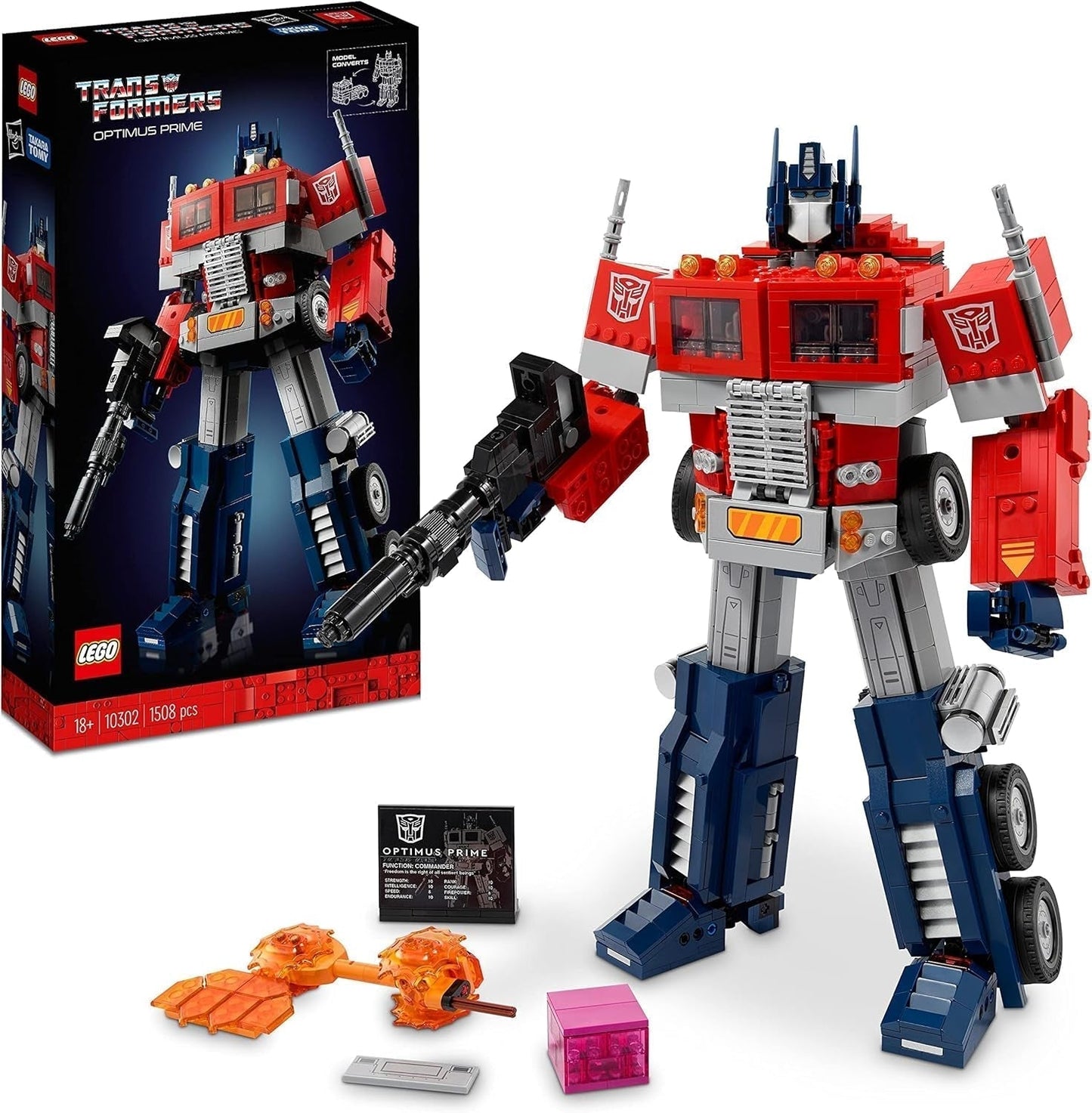 LEGO 10302 Icons Optimus Prime Sæt, 2I1 robotfigur og lastbilmodel, Transformers legetøjsmodelsæt til voksne, fødselsdags- eller julegave til mænd, kvinder, hende og ham byggesæt Besuche den LEGO-Store enkeltseng
