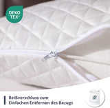 EGO HOME memory foam pude 40x80 cm med strimlet memoryskum - Åndbar, ergonomisk nakkestøttepude til side-, ryg- eller mavesovende - Oeko-Tex certificeret - Vaskbart betræk