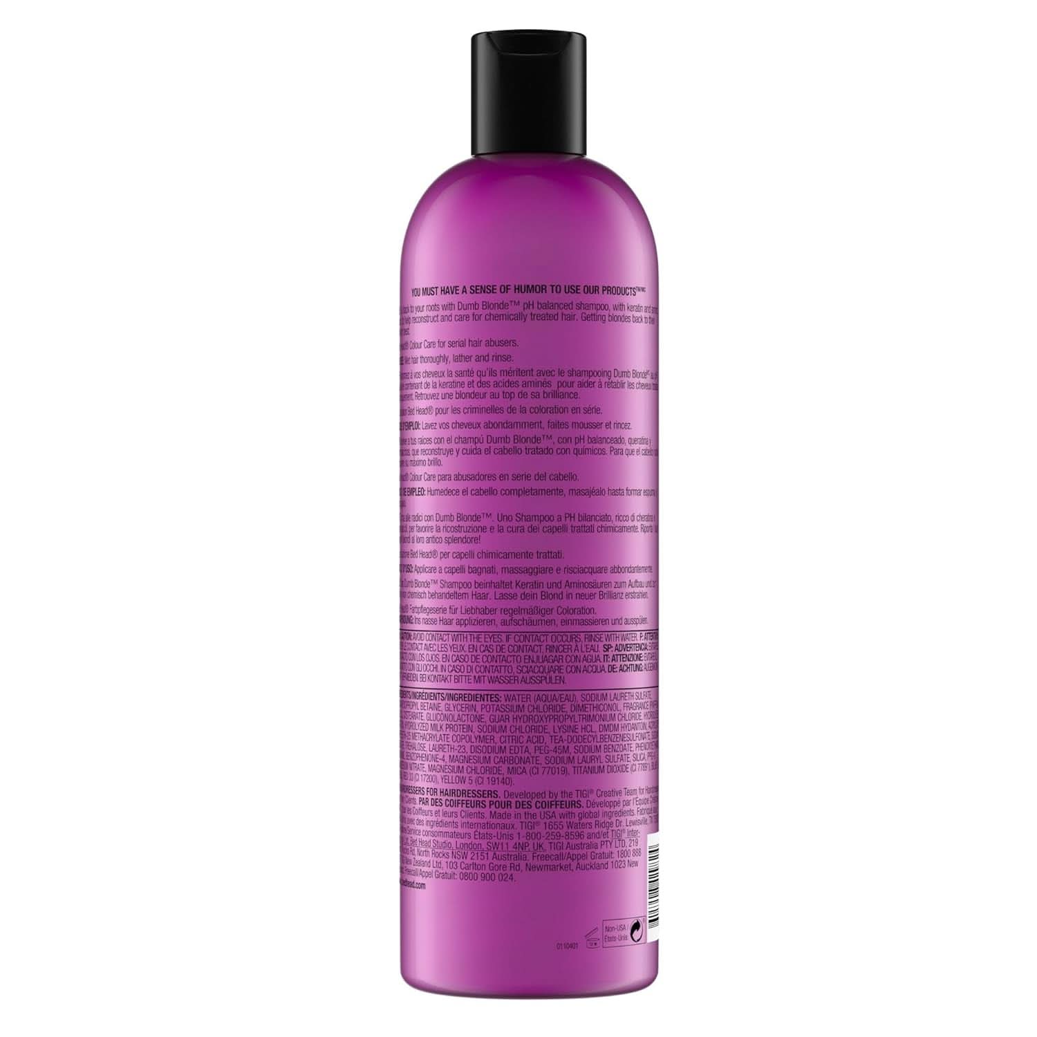 Sengehoved fra TIGI Dumb Blonde, shampoo til kemisk behandlet hår, 750 ml Bruser og bad Naty Shop