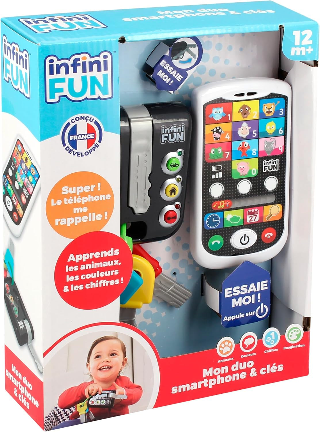 My Duo High-Tech Phone + Key - En meget realistisk telefon og nøgle. - Legetøj til flere læringsprojekter fra 12 måneder Bebe Naty Shop Toys