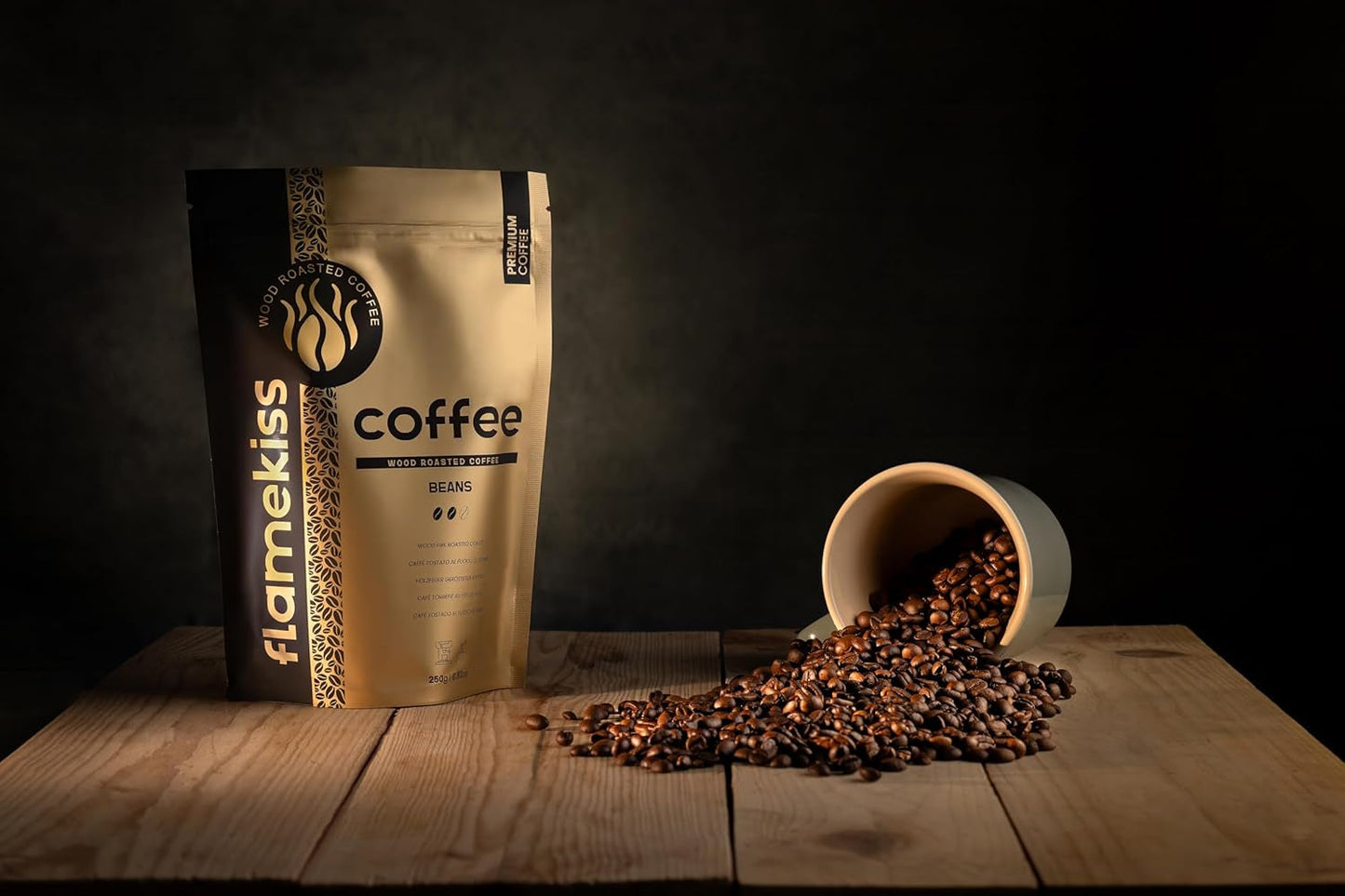 Kaffebønner 250 g – Arabica og Robusta espressobønner af høj kvalitet, håndristede i træ, for den fyldige og aromatiske smag af kaffebønner