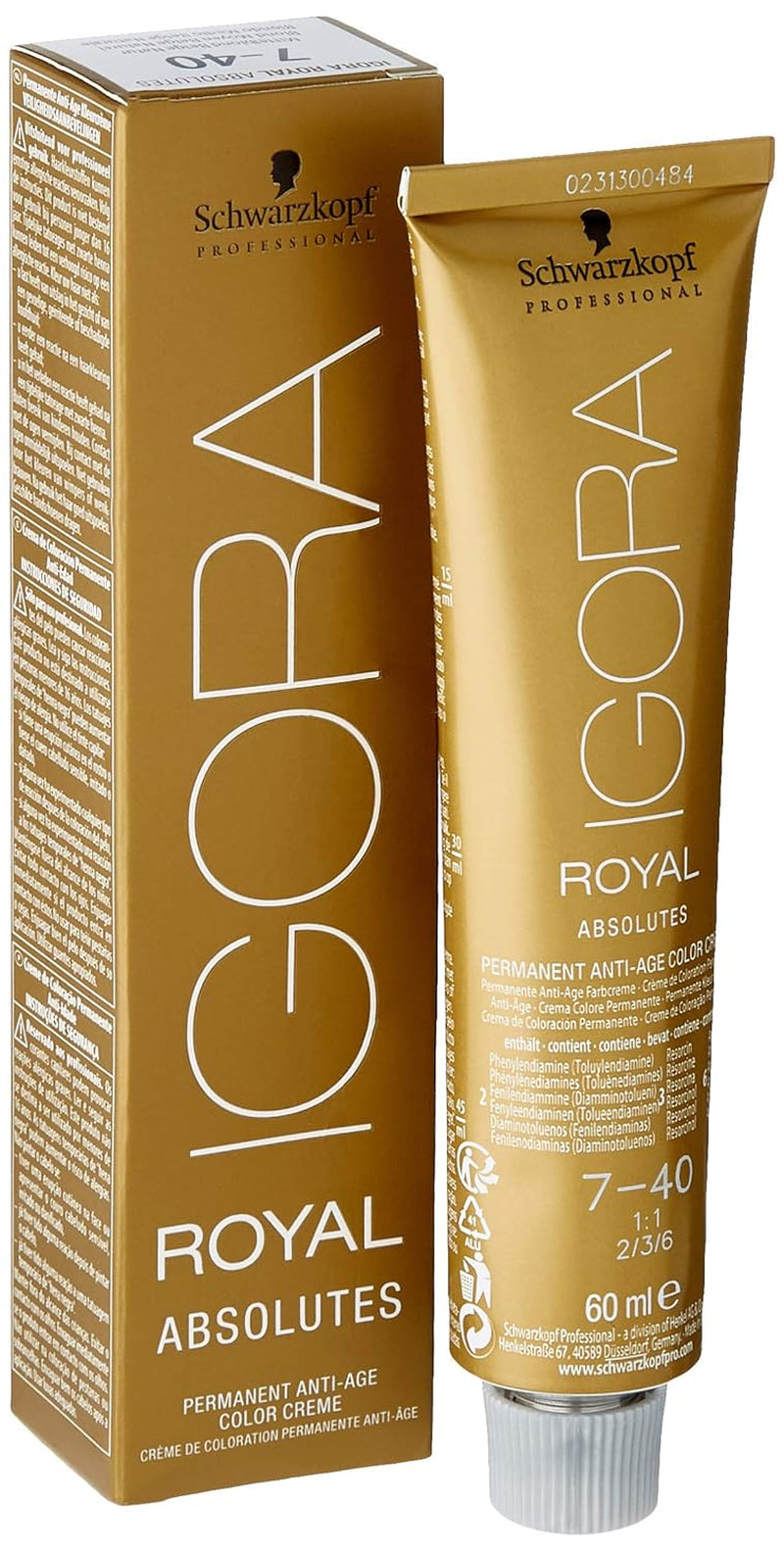 Igora Royal Absolute Age Blend Hårfarve, 7-560 Medium Golden Chocolate Blond, 60ml Naty Shop Hårfarve 7-40 Medium Blond Naturlig Beige 1 G (1 pakke)
