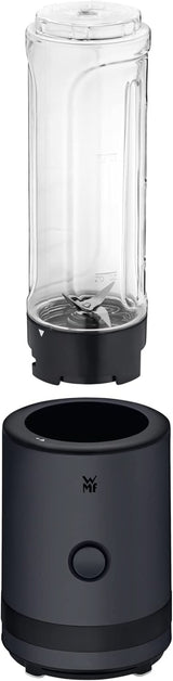 WMF Küchenminis Smoothie-To-Go, Mini Standmixer Mit Zwei Mix-/Trinkbehältern 0,6L, Mixer Hochleistungsmixer 300 W, Edelstahl Matt, Schwarz Kitchen Naty Shop