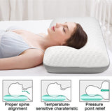 Fityou Memory Foam Pude Nakkestøttepude Ergonomisk Sovepude Kølepude Dobbeltsidet design Vaskbart pudebetræk (67,5X40X13Cm) Cervikale ortopædiske puder Naty Shop