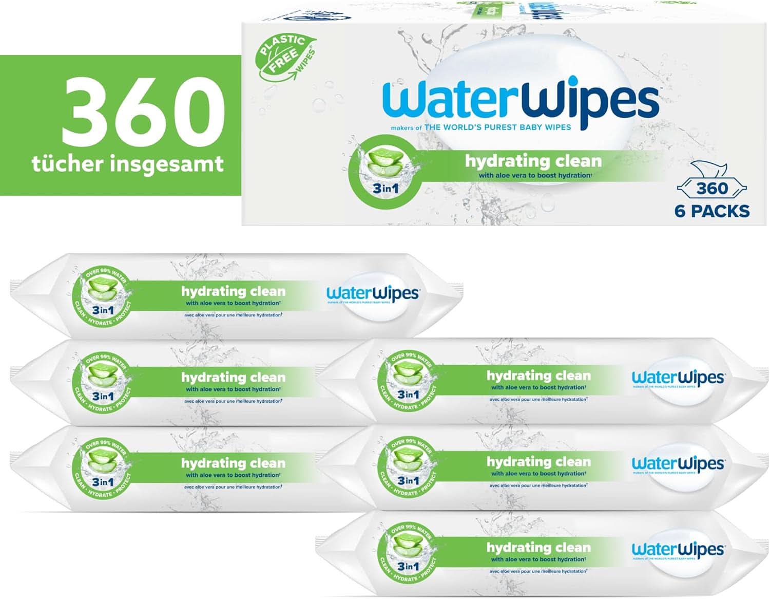 Vandservietter Fugtgivende og rensende babyservietter med 99 % vand og aloe vera-ekstrakt Vådservietter til ansigt og krop Naty Shop