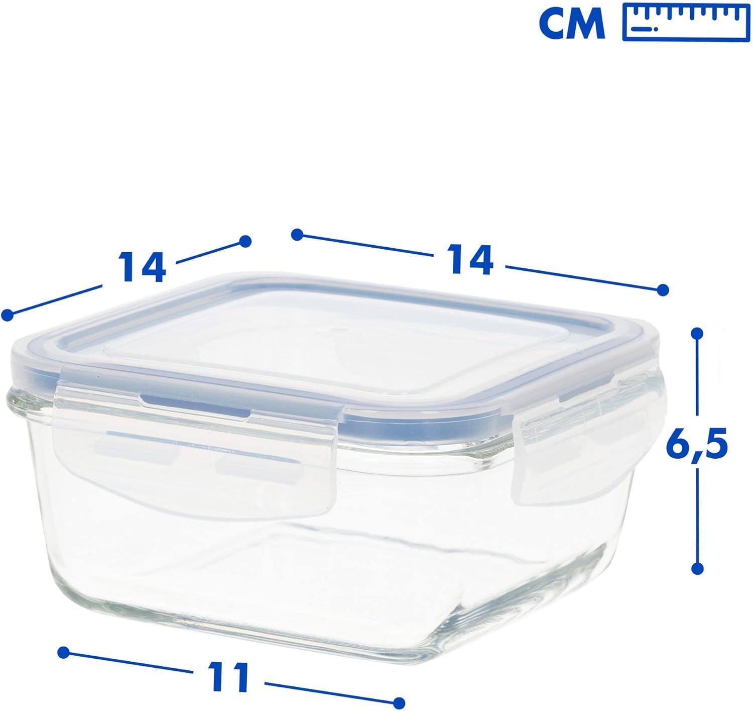 Max Home 8-pak glas lufttætte beholdere Mikroovn glas madkasse Genlukkelige madbeholdere 550 ml klare låg madbeholdere (16538) madopbevaringsbokse Naty Shop