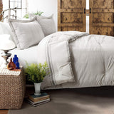 Lush Decor Farmhouse quilt med striber, Full/Queen, grå dyner og dyner Naty Shop