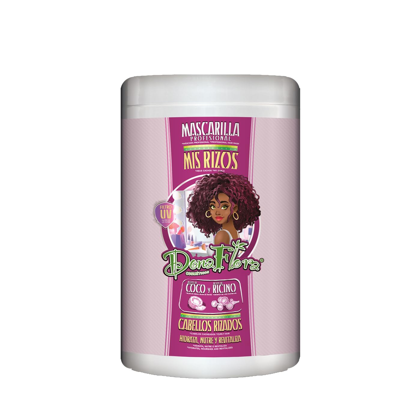 Mis Rizos Hair Mask 1000ml - Dyb pleje til krøllet og bølget hår - Fugtgivende og anti-krus - Fri for sulfater og parabener - Til definerede og bløde krøller Naty Shop Hair Mask Standard titel