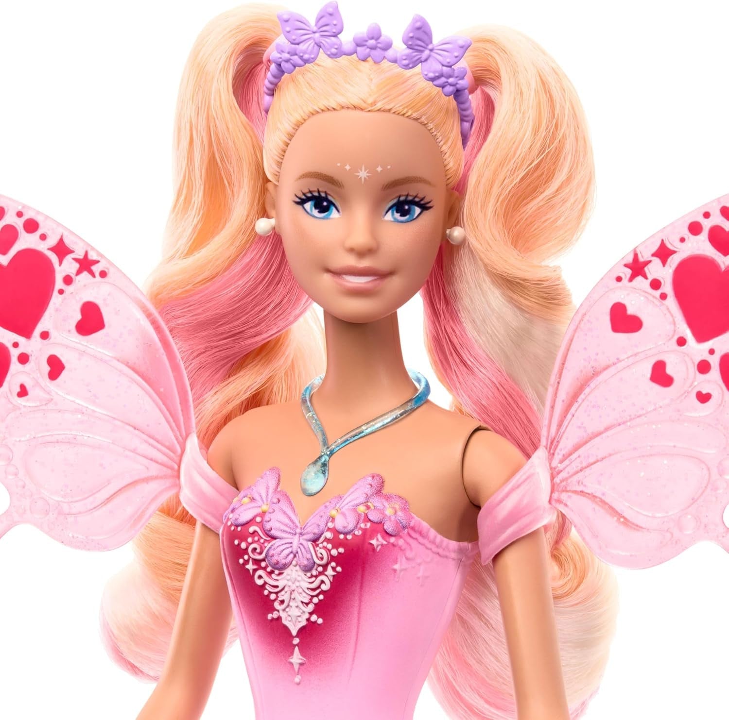 Mattel Barbie Doll Fairy med legetøjsstav og modetilbehør, fantastisk tema med vinger og farveskiftende outfit, JCP76, [Multicolor] Naty Shop Dolls