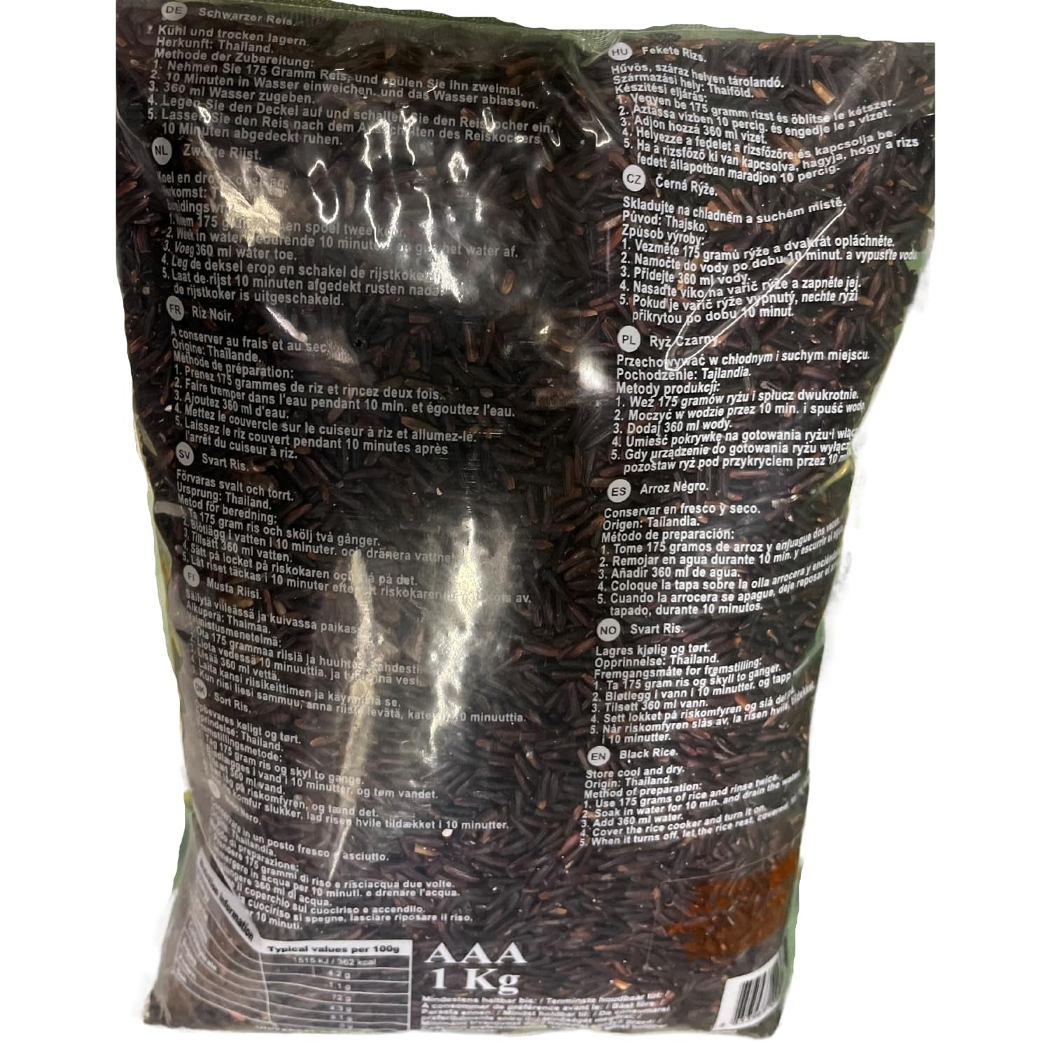 ROYAL THAI RICE - Langkornet sorte ris (riskorn) - 1 x 1 kg