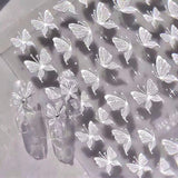 Aurora Muschel Schmetterling Nagelsticker Weiß Schmetterlinge Nail Sticker Gelee Relief Butterfly Nagelaufkleber Y2K Butterflies Nagel Sticker Nägel Nageldesign Nagel Zubehör Nail Art Stickers Nailart