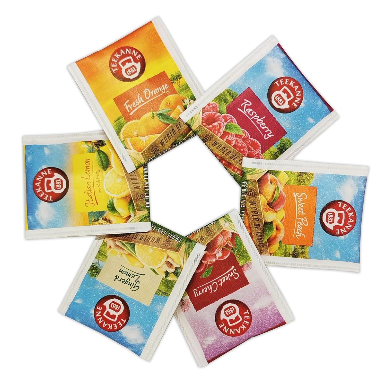 Teekanne World of Fruits (NY UDGAVE) - Æske med udvalg af frugtteer - 6 smagsvarianter * 5 teposer