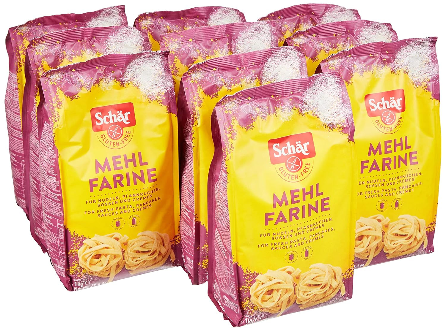 Mehl "Farine" - Basismehlmischung Glutenfrei 1Kg, 10Er Pack Blanding til bagning og madlavning Naty Shop