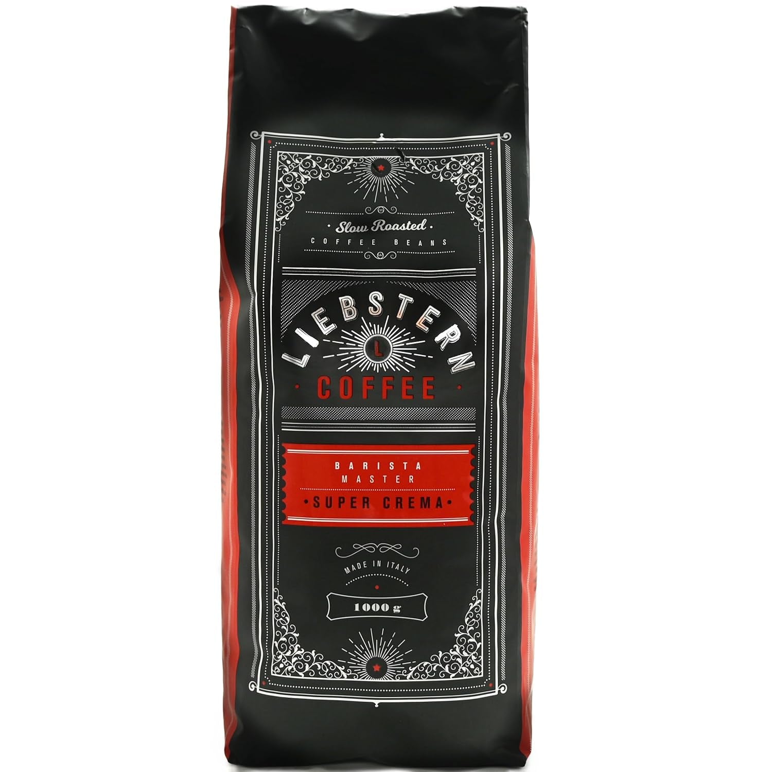 NYHED | LIEBSTERN KAFFE | Kaffebønner 1 kg | SUPER CREME | Kaffe med ekstra lav syre | De bedste espressobønner til fuldautomatiske maskiner | Mellemstegt med masser af smag
