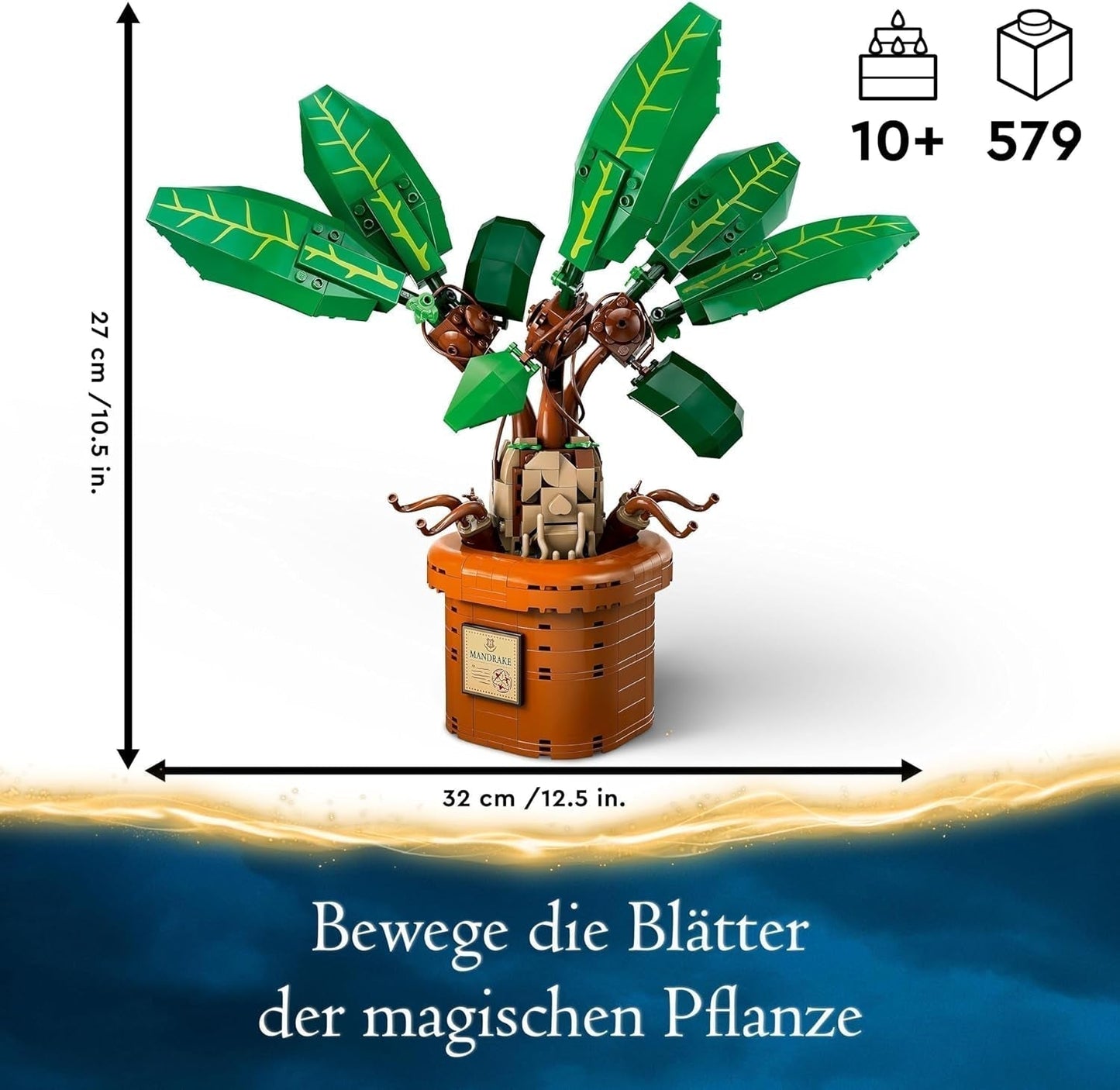 LEGO Harry Potter Magic Potion Plant: Mandrake, potteplantelegetøj, magisk gave til piger, drenge og alle fans, fantasifuldt legesæt til børn, boligdekoration 76433 Byggesæt Besuche den LEGO-Store