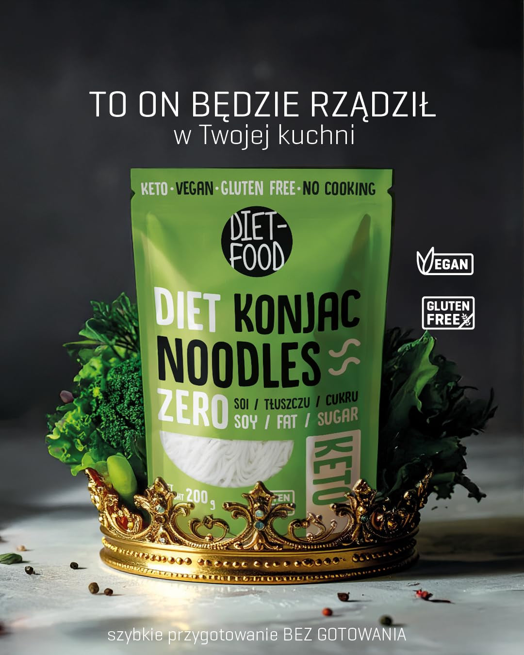 Diæt Shirataki Nudler | Low Carb Konjac Nudler | 200 gram vegansk måltid med lavt kalorieindhold, fedtfri, sojafri, glutenfri, vandopløselige diætnudler