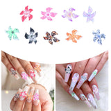 50 stk 3D Blumen Nägel Nail Charms Bunt Gelee Weich Kleber Lilie Flower Blume Nagel Hibiscus Zubehör Nageldesign Eis Kristall Geprägt Farbverlauf Lilien Für Mädchen Frauen Diy Basteldekoration