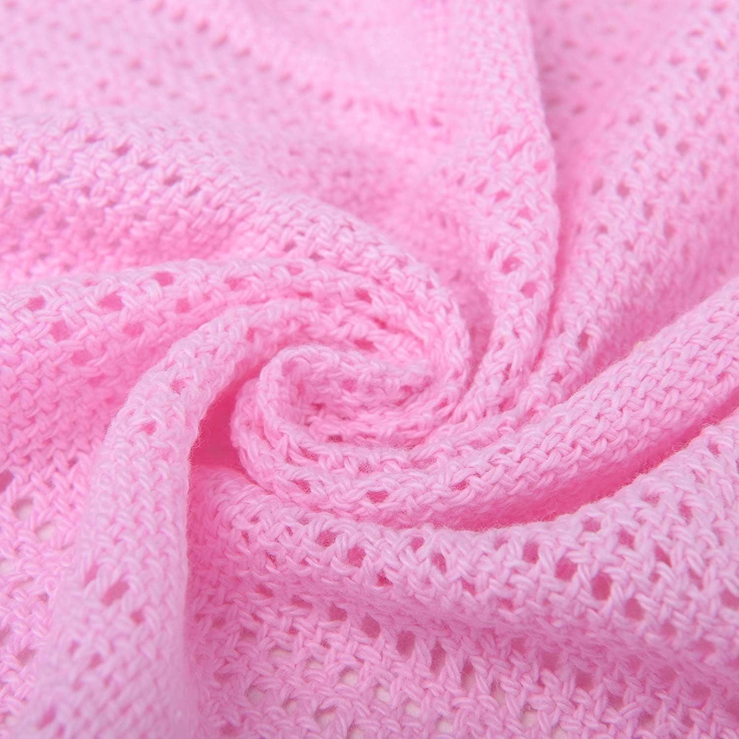 Familiesengetøj Pink cellulært tæppe til dobbeltseng, bomuld, vendbart stort sengetæppe, letvægts, termisk, blødt, traditionelt cellulært tæppe, 230 X 230 cm dyner og dyner Naty Shop Rose dobbeltseng (230X230 cm)