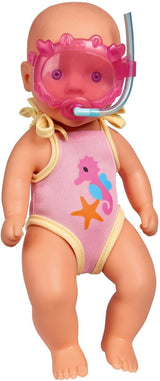 Simba 105030172 - Nyfødt babybadedukke, vinyldukke i badedragt med svømmebriller, 30 cm, dukke, alder 3+ Dukker Naty Shop Single